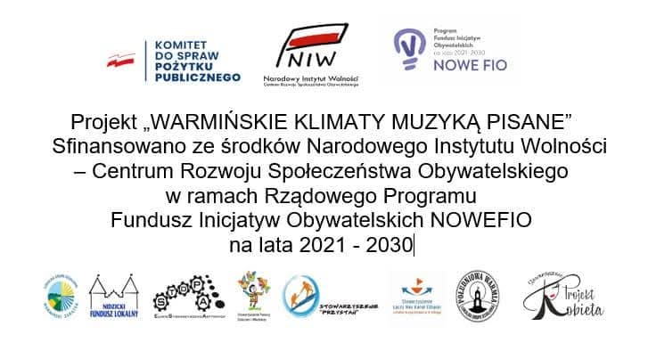Plansza informacyjna projektu Warmińskie klimaty muzyką pisane